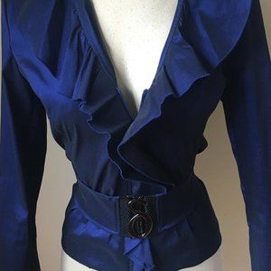 SAMUEL DONG METALIC BLUE BLAZER